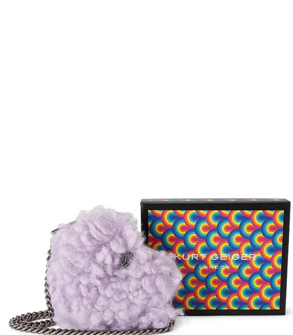 Micro Heart Faux Fur Crossbody Bag