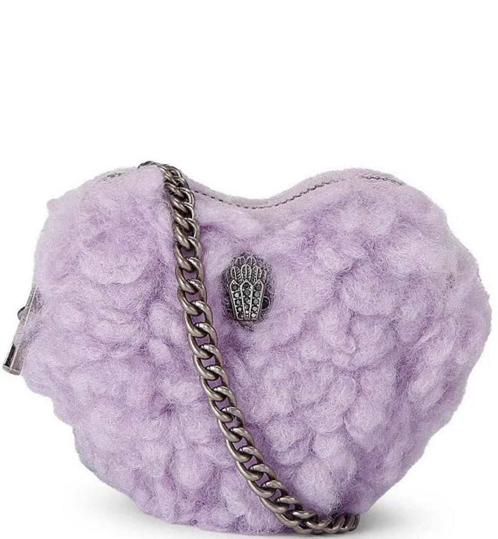 Micro Heart Faux Fur Crossbody Bag