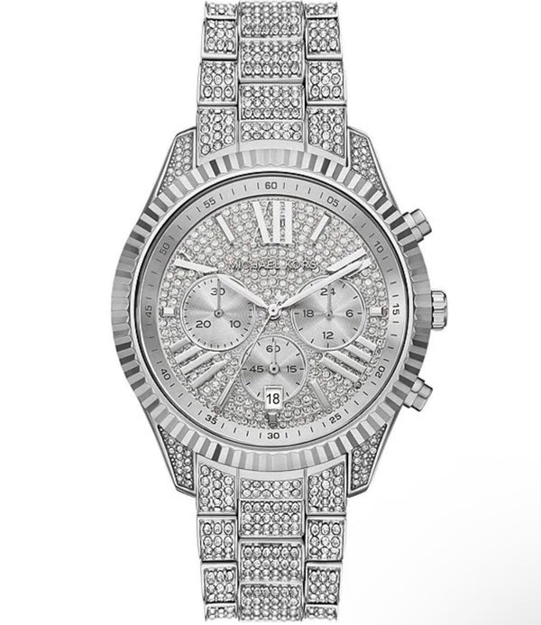UNISEX Lexington Quartz Chronograph Pav Stainless Steel Bracelet Watch